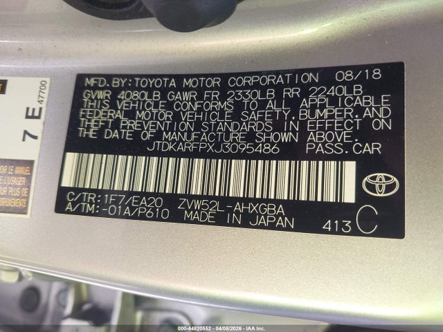 Toyota Prius Prime Premium 2018 JTDKARFPXJ3095486 Image 9
