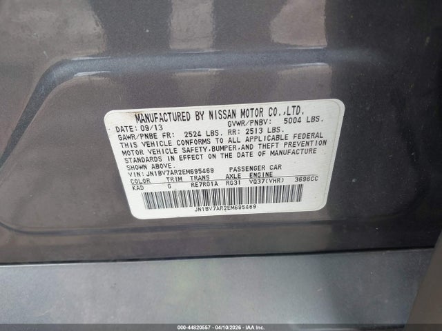 Aukcja sprzedaży 2014 Infiniti Q50 Premium, vin: JN1BV7AR2EM695469, numer aukcji: 44820557