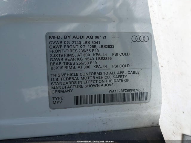 WA1L2BFZ6PP074589 Audi Q4 E-tron Premium Plus 50 Quattro