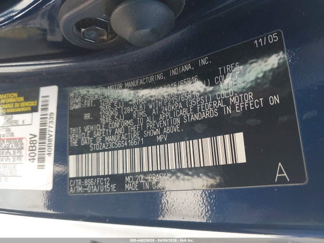 2006 TOYOTA SIENNA 5TDZA23C56S416671 Photo 8
