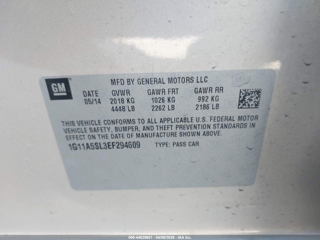 1G11A5SL3EF294609 Chevrolet Malibu 1fl