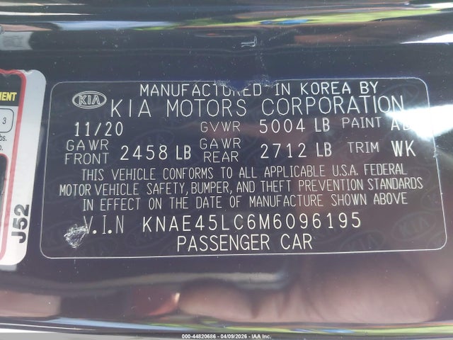 Продаж на аукціоні авто 2021 Kia Stinger Gt1, vin: KNAE45LC6M6096195, номер лоту: 44820686