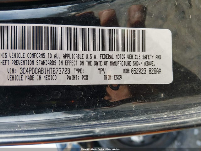 Aukcja sprzedaży 2017 Dodge Journey Se, vin: 3C4PDCAB1HT673723, numer aukcji: 44820740