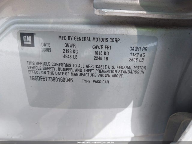 Продажа на аукционе авто 2009 Cadillac Cts Standard, vin: 1G6DF577390163046, номер лота: 44820783