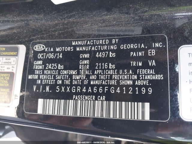 2015 KIA OPTIMA 5XXGR4A66FG412199 Photo 8