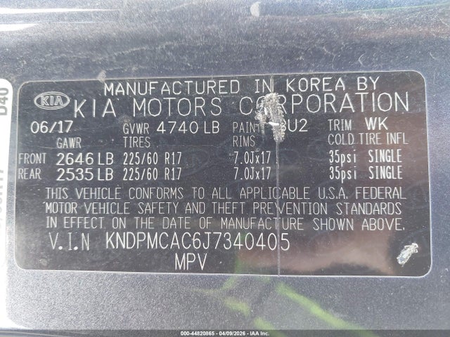 Aukcja sprzedaży 2018 Kia Sportage Lx, vin: KNDPMCAC6J7340405, numer aukcji: 44820865