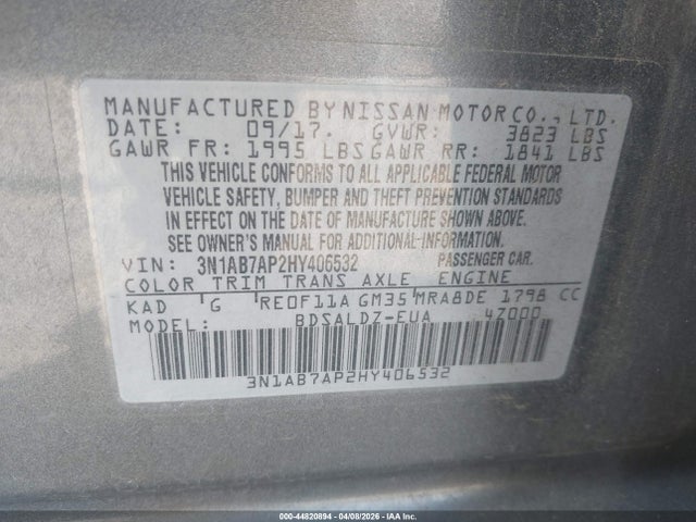 Nissan SENTRA SV 2017 3N1AB7AP2HY406532 Image 9