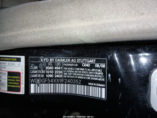 Aukcja sprzedaży 2009 Mercedes-benz C 300 Luxury/sport, vin: WDDGF54XX9F240352, numer aukcji: 44820914