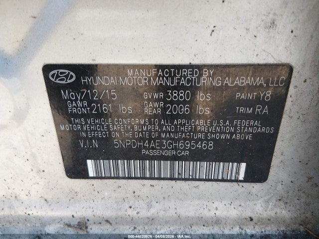 2016 HYUNDAI ELANTRA 5NPDH4AE3GH695468 Photo 8
