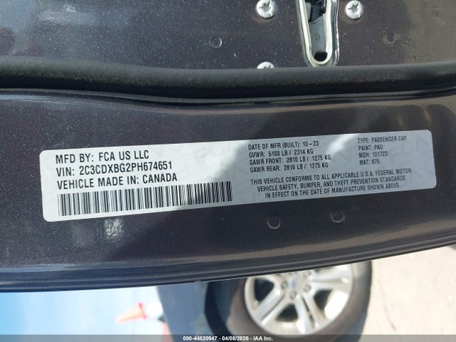 Aukcja sprzedaży 2023 Dodge Charger Sxt, vin: 2C3CDXBG2PH674651, numer aukcji: 44820947