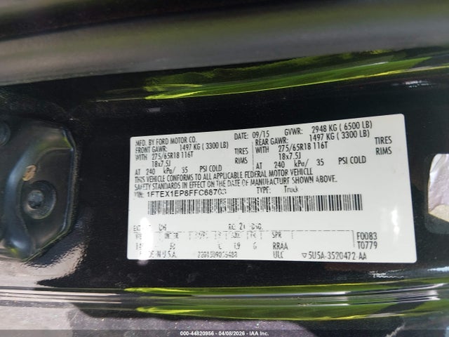 Продаж на аукціоні авто 2015 Ford F-150 Xlt, vin: 1FTEX1EP8FFC68703, номер лоту: 44820956