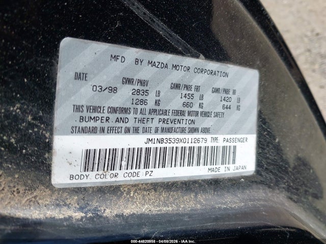 Aukcja sprzedaży 1999 Mazda Mx-5 Miata, vin: JM1NB3539X0112679, numer aukcji: 44820958