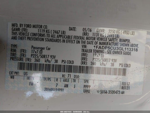 Ford C-max Energi Sel 2016 1FADP5CU3GL113318 Image 9