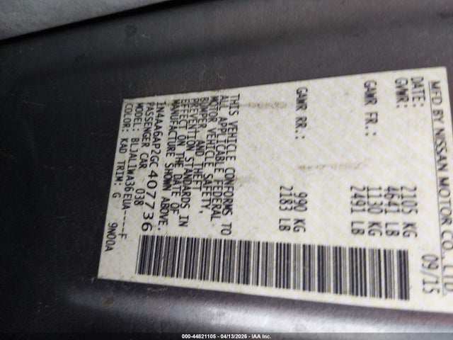 2016 NISSAN MAXIMA 1N4AA6AP2GC407736 Photo 8