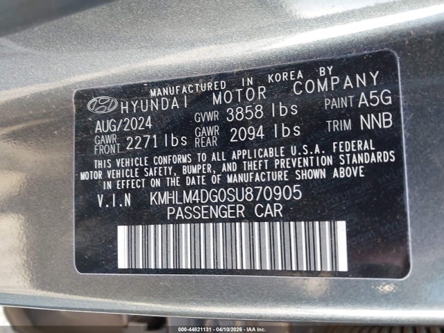 2025 Hyundai Elantra Sel Sport მანქანა იყიდება აუქციონზე, vin: KMHLM4DG0SU870905, აუქციონის ნომერი: 44821131