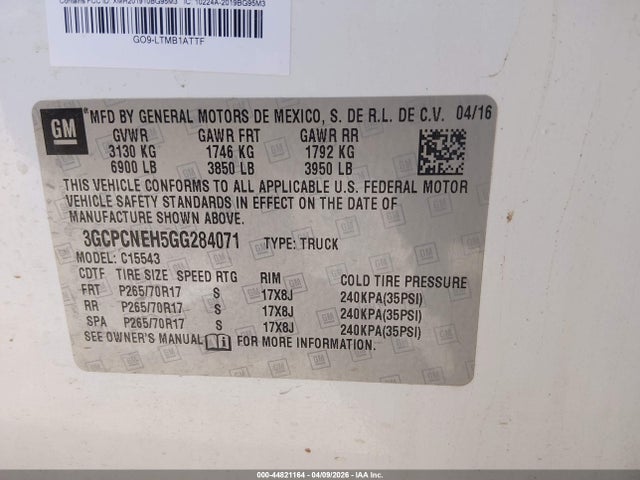 3GCPCNEH5GG284071 Chevrolet Silverado 1500 Wt