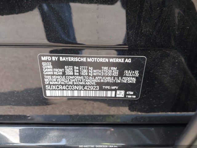 2022 BMW X5 5UXCR4C03N9L42923 Photo 8