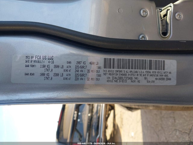 Продаж на аукціоні авто 2018 Jeep Compass Latitude 4x4, vin: 3C4NJDBB9JT373499, номер лоту: 44821179