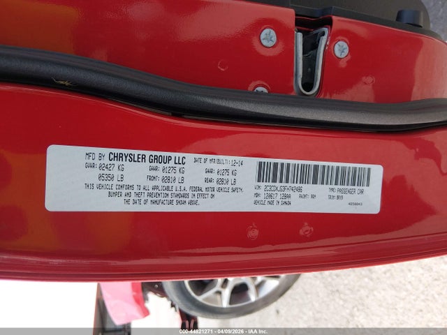 44821271 :رقم المزاد ، 2C3CDXJG3FH742486 vin ، 2015 Dodge Charger Sxt مزاد بيع