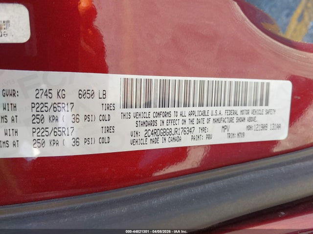 2C4RDGBG8JR176347 Dodge Grand Caravan Se Plus