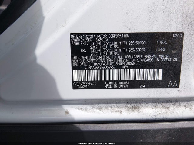 JTMAAAAA9RA032967 Toyota Bz4x Limited