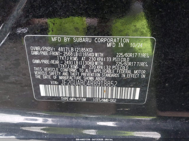 2024 SUBARU CROSSTREK JF2GUABC4R8918852 Photo 8