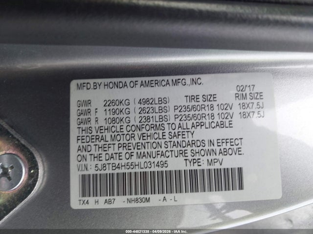 Aukcja sprzedaży 2017 Acura Rdx Technology   Acurawatch Plus Packages/w/technology Package, vin: 5J8TB4H55HL031495, numer aukcji: 44821338