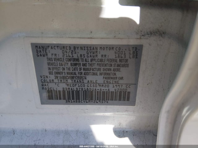 Продаж на аукціоні авто 2021 Nissan Sentra Sv Xtronic Cvt, vin: 3N1AB8CV6MY269574, номер лоту: 44821350