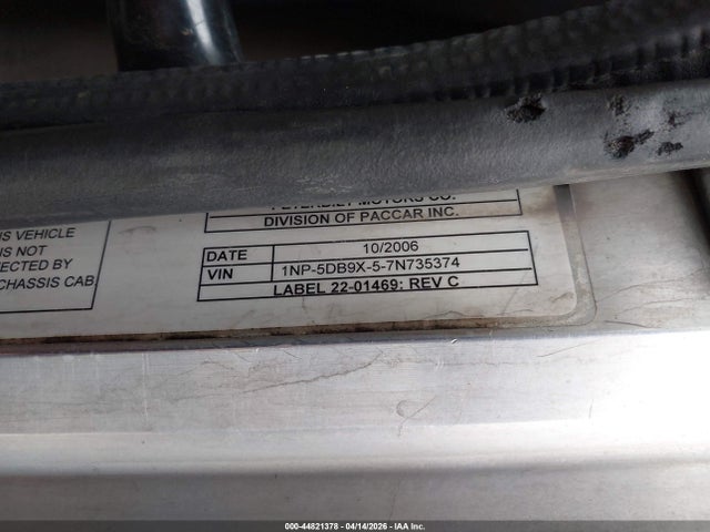 2007 Peterbilt 379 მანქანა იყიდება აუქციონზე, vin: 1NP5DB9X57N735374, აუქციონის ნომერი: 44821378