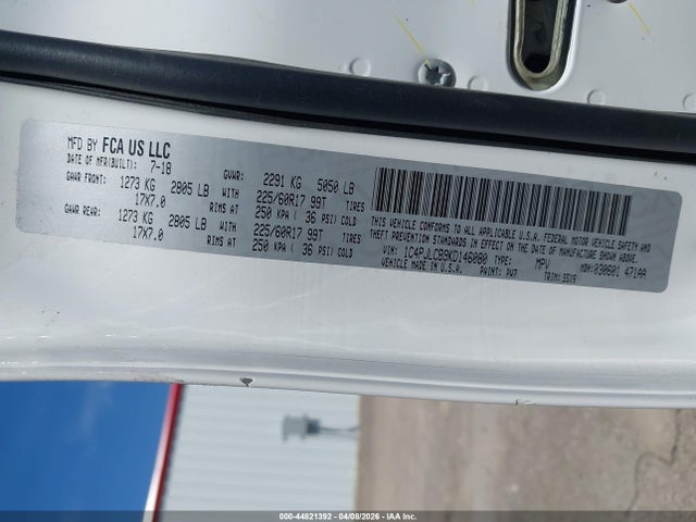 Продаж на аукціоні авто 2019 Jeep Cherokee Latitude Fwd, vin: 1C4PJLCB9KD146080, номер лоту: 44821392