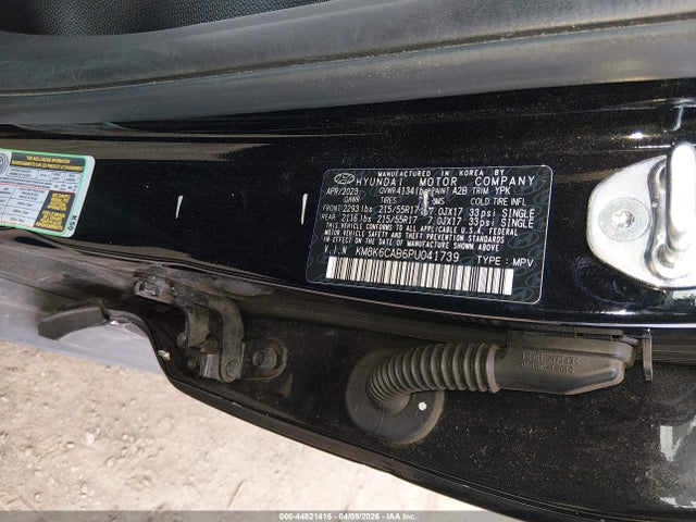 2023 Hyundai Kona Sel მანქანა იყიდება აუქციონზე, vin: KM8K6CAB6PU041739, აუქციონის ნომერი: 44821416