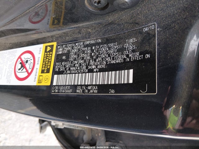 Продаж на аукціоні авто 2010 Lexus Rx 350, vin: JTJBK1BAXA2428708, номер лоту: 44821418