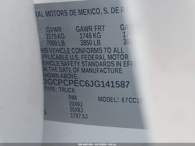 Chevrolet Silverado 1500 Custom 2018 3GCPCPEC6JG141587 Image 9