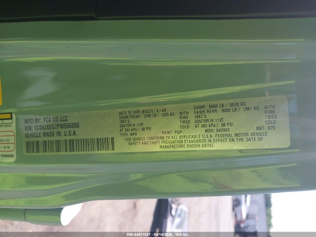 Продаж на аукціоні авто 2023 Jeep Wrangler 4-door Sahara 4x4, vin: 1C4HJXEG7PW666066, номер лоту: 44821537