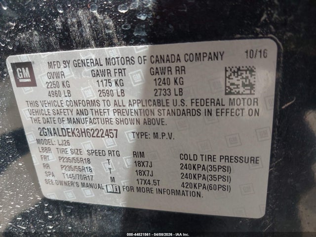 2GNALDEK3H6222457 Chevrolet Equinox Premier