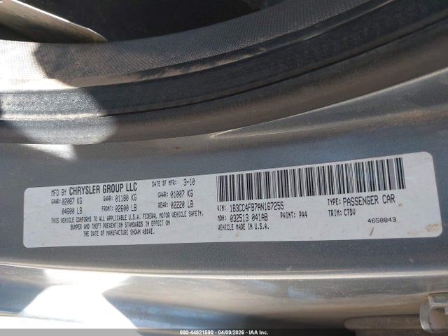 Aukcja sprzedaży 2010 Dodge Avenger Sxt, vin: 1B3CC4FB7AN167255, numer aukcji: 44821590