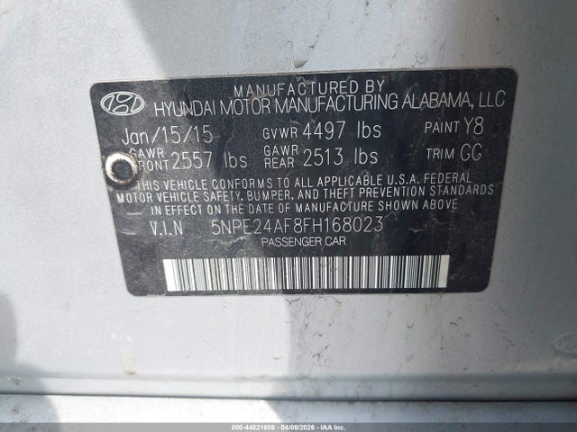Продаж на аукціоні авто 2015 Hyundai Sonata Se, vin: 5NPE24AF8FH168023, номер лоту: 44821606