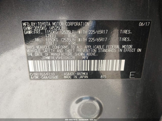 Toyota Rav4 Xle 2017 JTMWFREV5HD106028 Image 9