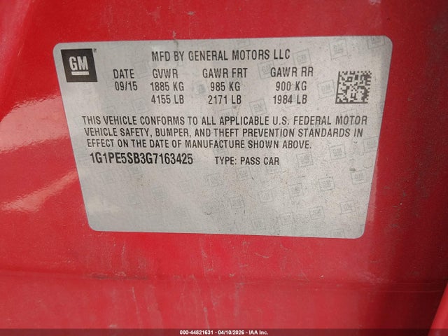 2016 CHEVROLET CRUZE LIMITED 1G1PE5SB3G7163425 Photo 8