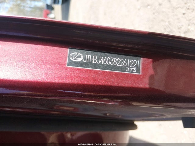 Aukcja sprzedaży 2008 Lexus Es 350, vin: JTHBJ46G382261221, numer aukcji: 44821641