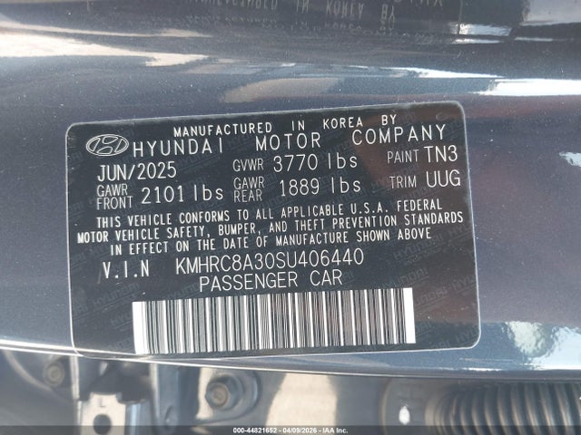 Aukcja sprzedaży 2025 Hyundai Venue Limited, vin: KMHRC8A30SU406440, numer aukcji: 44821652