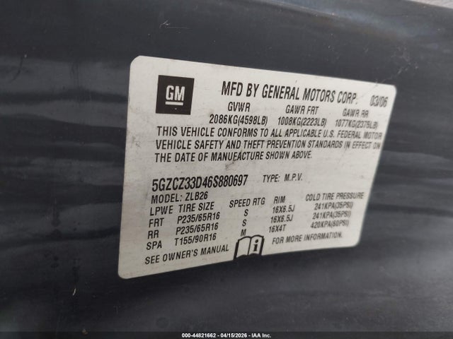 2006 SATURN VUE 5GZCZ33D46S880697 Photo 8