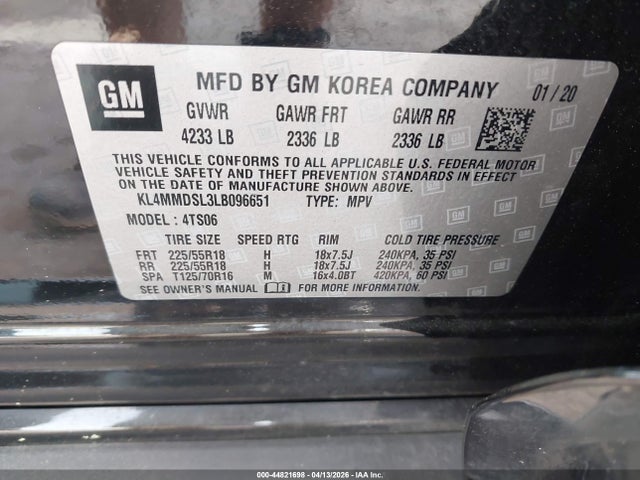 Aukcja sprzedaży 2020 Buick Encore Gx Fwd Select, vin: KL4MMDSL3LB096651, numer aukcji: 44821698