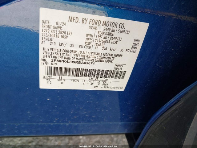 Продаж на аукціоні авто 2024 Ford Edge Sel, vin: 2FMPK4J99RBA83674, номер лоту: 44821716