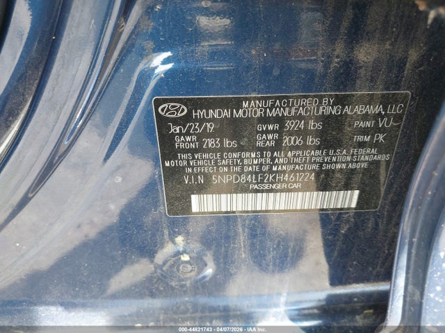 2019 HYUNDAI ELANTRA 5NPD84LF2KH461224 Photo 8