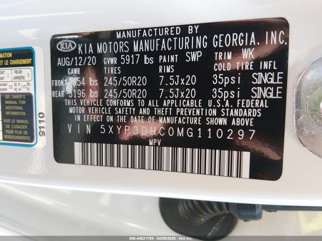 2021 KIA TELLURIDE 5XYP3DHC0MG110297 Photo 8