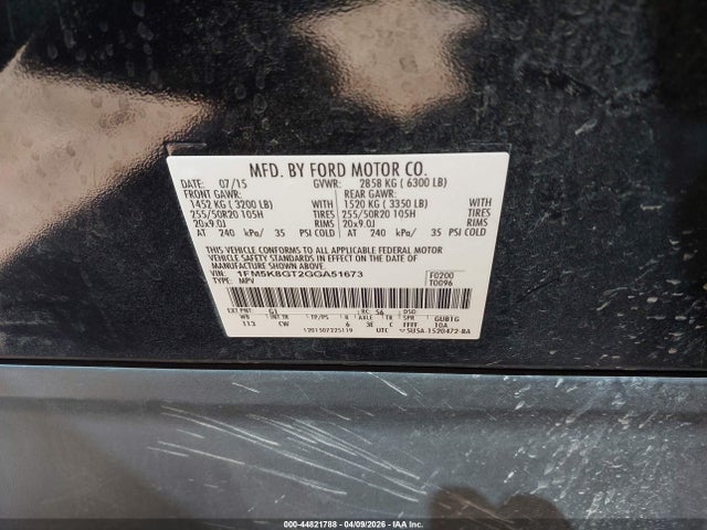 1FM5K8GT2GGA51673 Ford EXPLORER SPORT