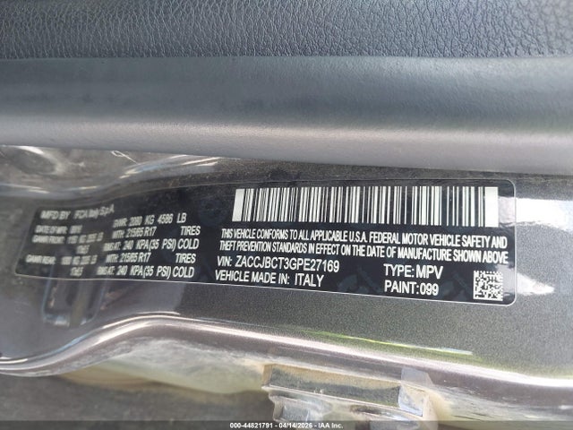 44821791 :رقم المزاد ، ZACCJBCT3GPE27169 vin ، 2016 Jeep Renegade Trailhawk مزاد بيع