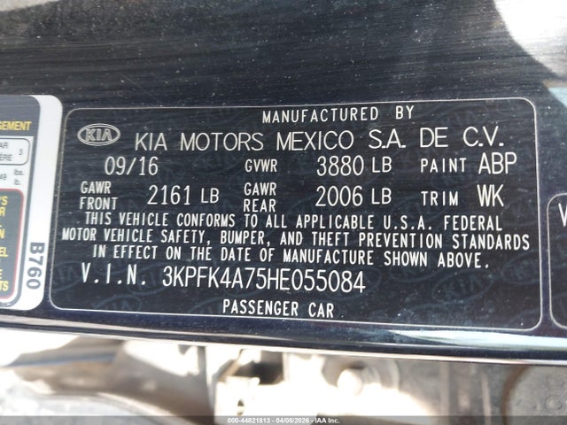Aukcja sprzedaży 2017 Kia Forte Lx, vin: 3KPFK4A75HE055084, numer aukcji: 44821813