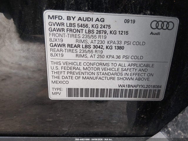 Продаж на аукціоні авто 2020 Audi Q5 Premium Plus 45 Tfsi Quattro S Tronic, vin: WA1BNAFYXL2018084, номер лоту: 44821866